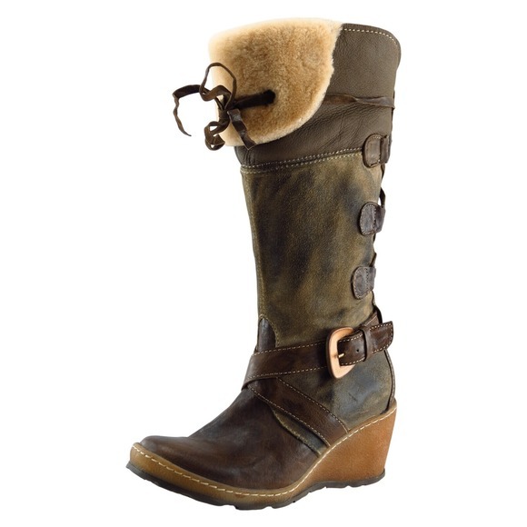 Generic Surplus Mid-Calf Boots Brown‎ Leather Zip Women Sz 36 M - Picture 1 of 7